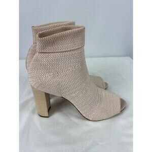 Avec Les Filles Mariah Sock Booties Pink 10 M Peep Toe Knit